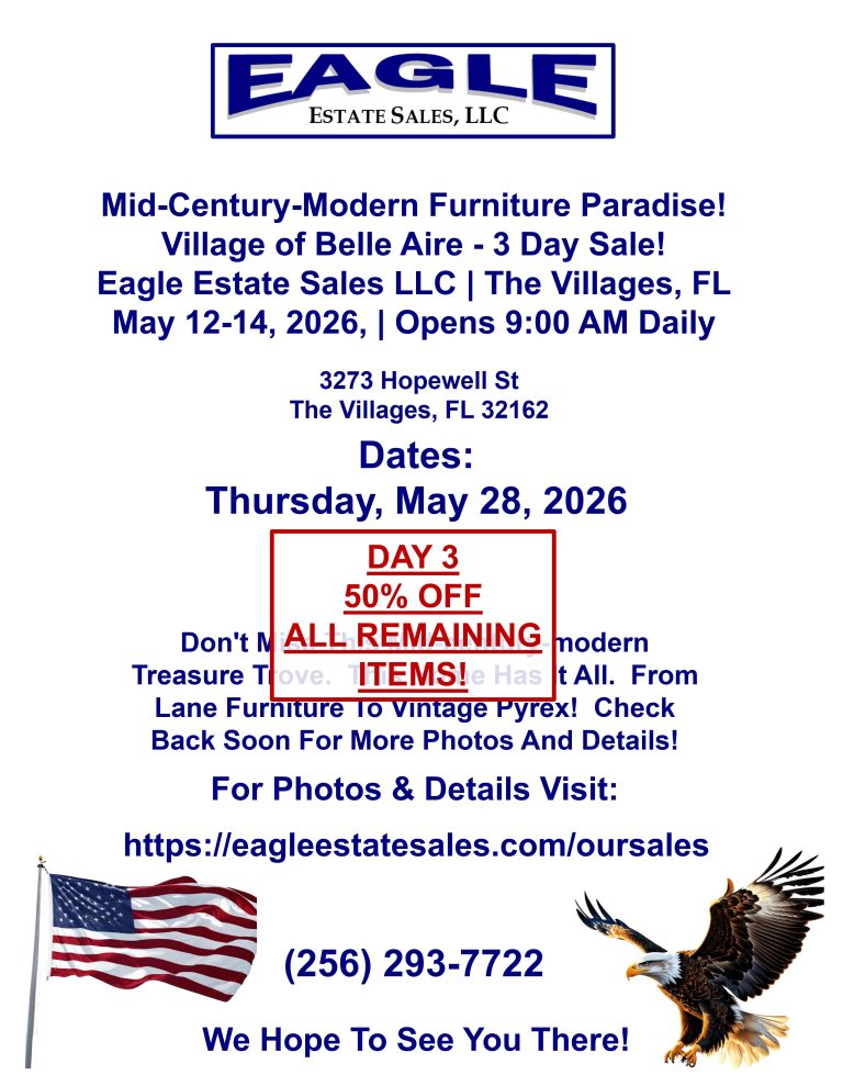 50% Discount Last Day! Mid-Century-Modern Furniture Paradise! Village of Belle Aire
