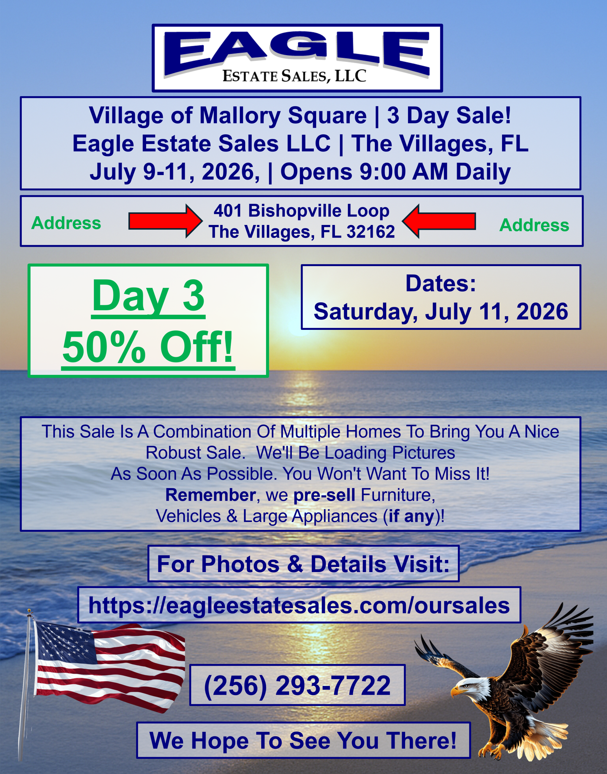 50% Discount Today! Village of Mallory Square 3 Day Sale